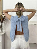 ESTASB7 Light Blue Alpaca Bow Vest