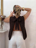 ESTASB5 Dark Brown Alpaca Bow Vest