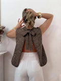 ESTASB1 Mocha Alpaca Bow Vest
