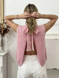 ESTASB3 Pink Alpaca Bow Vest