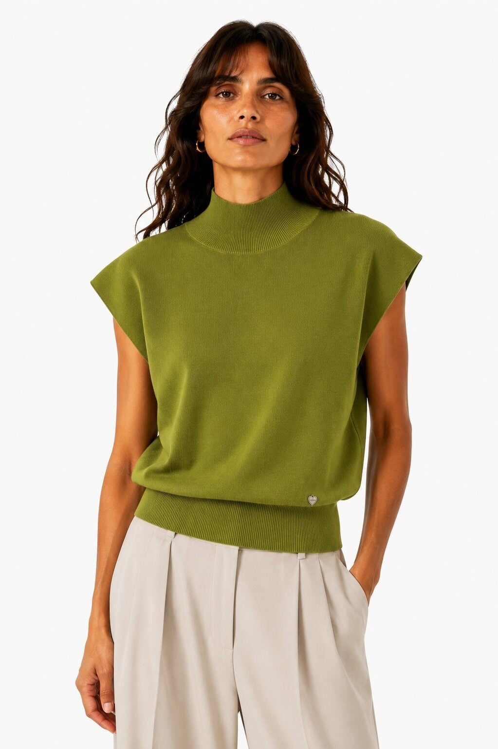 LUTNS1 Olive Turtleneck Sweater
