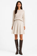 LUPKS5 Ecru Pleated Knit Skirt