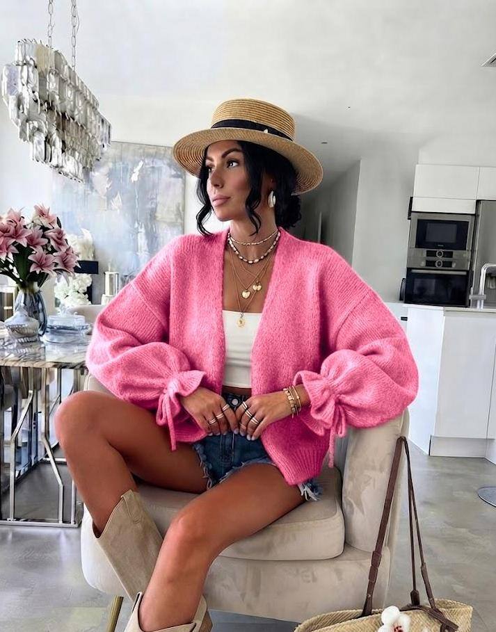 ESTWC5 Pink Wool Cardigan