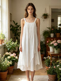 LSCRKWH Crinkle Cotton Dress White