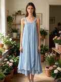 LSCRKSB Crinkle Cotton Dress Sky Blue
