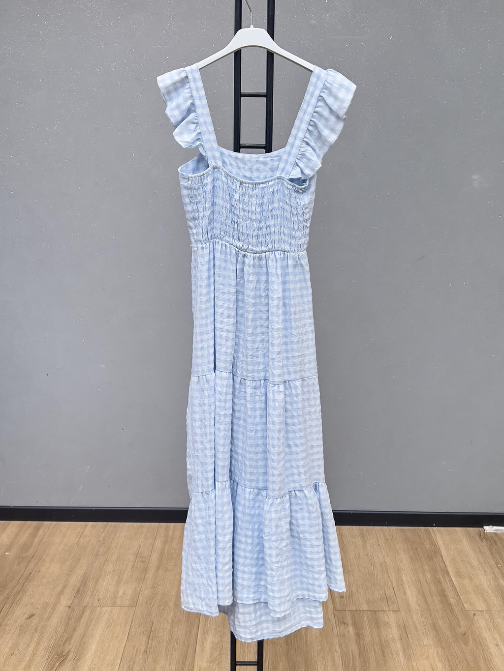 VLPDCSK Casual Plaid Dress Sky Blue