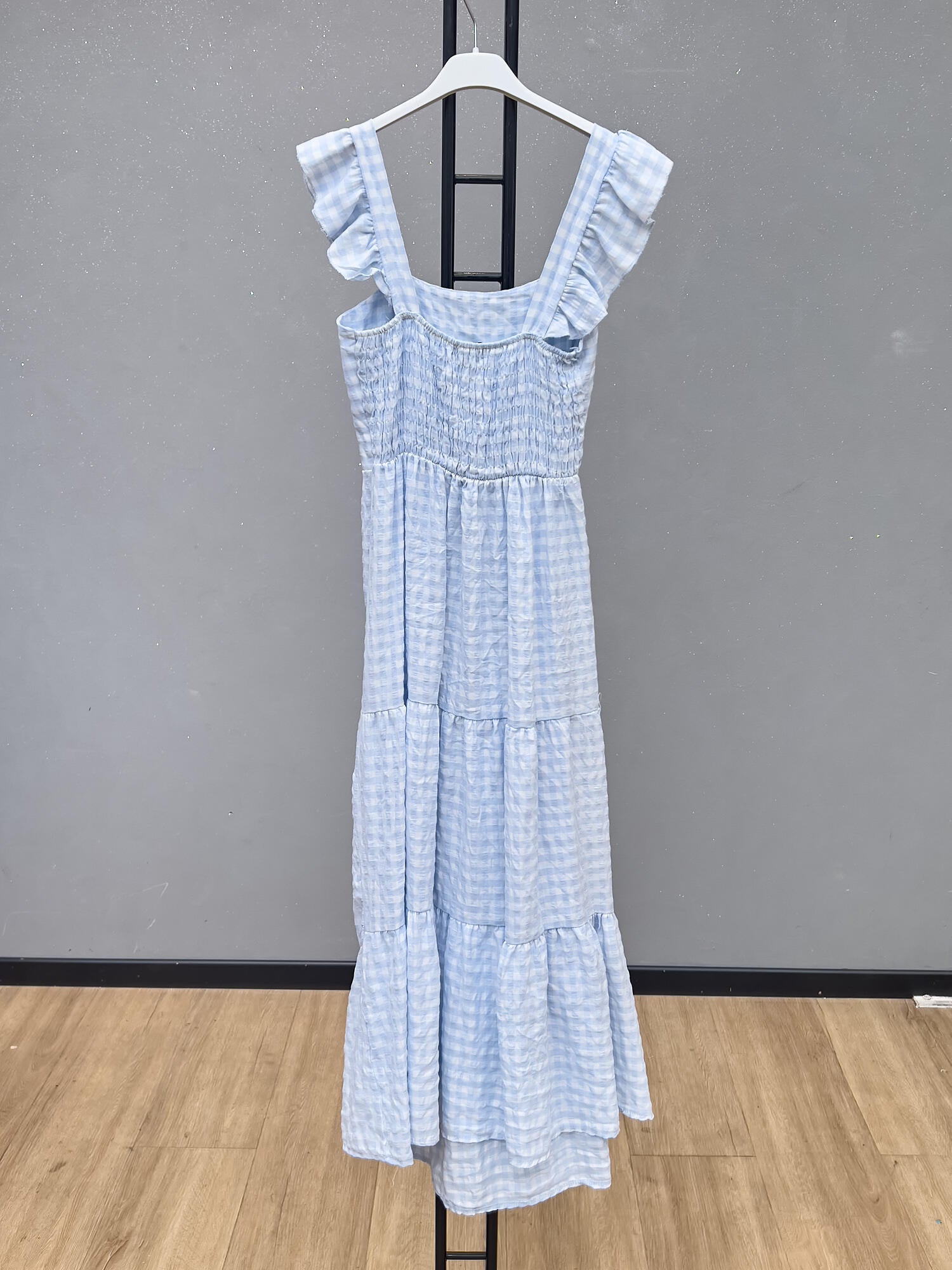 VLPDCSK Casual Plaid Dress Sky Blue