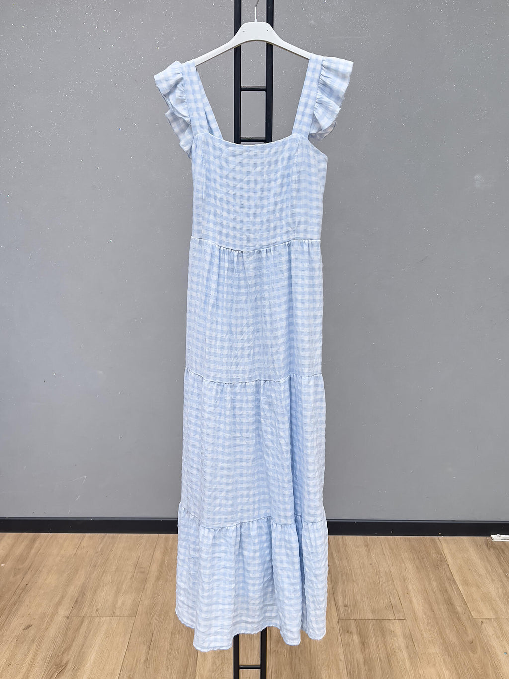 VLPDCSK Casual Plaid Dress Sky Blue