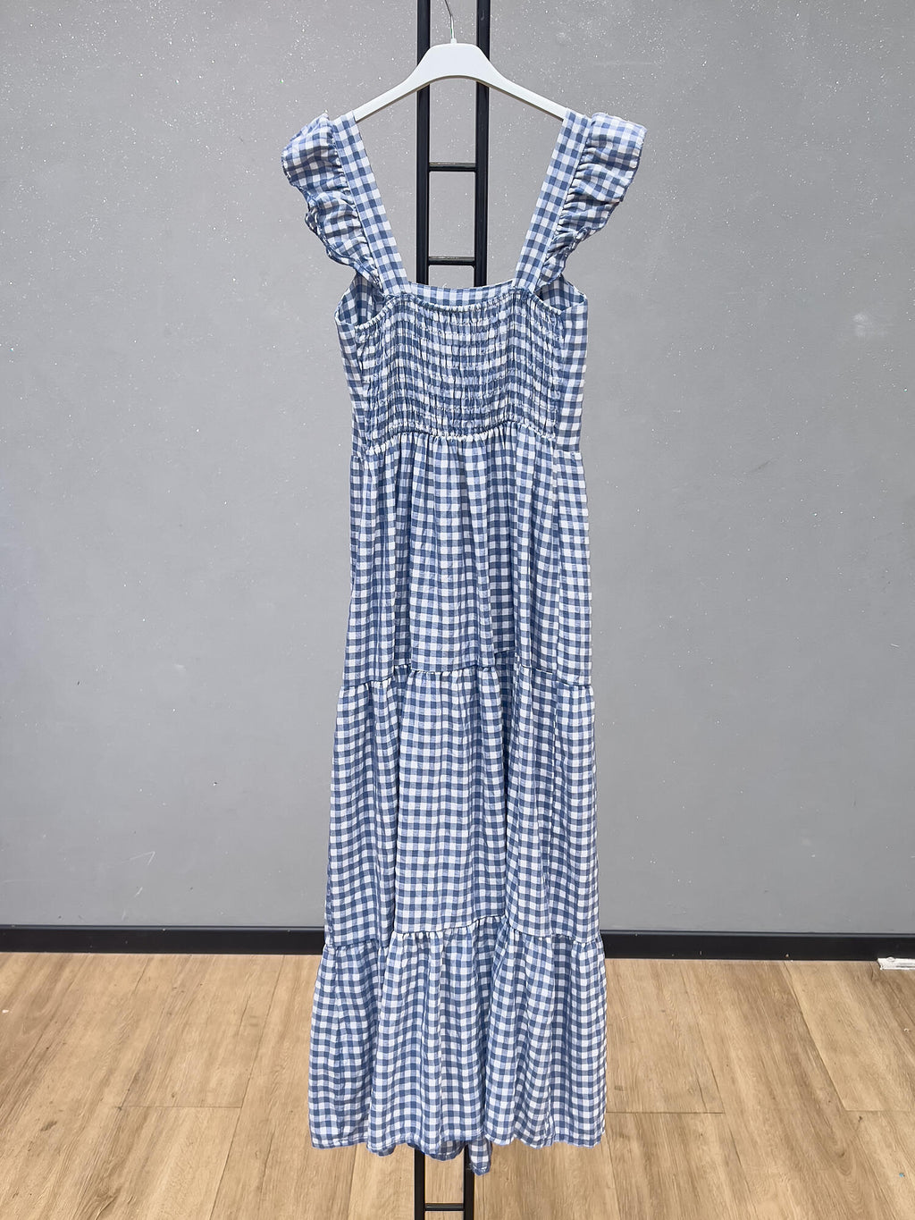 VLPDCDB Casual Plaid Dress Dark Blue