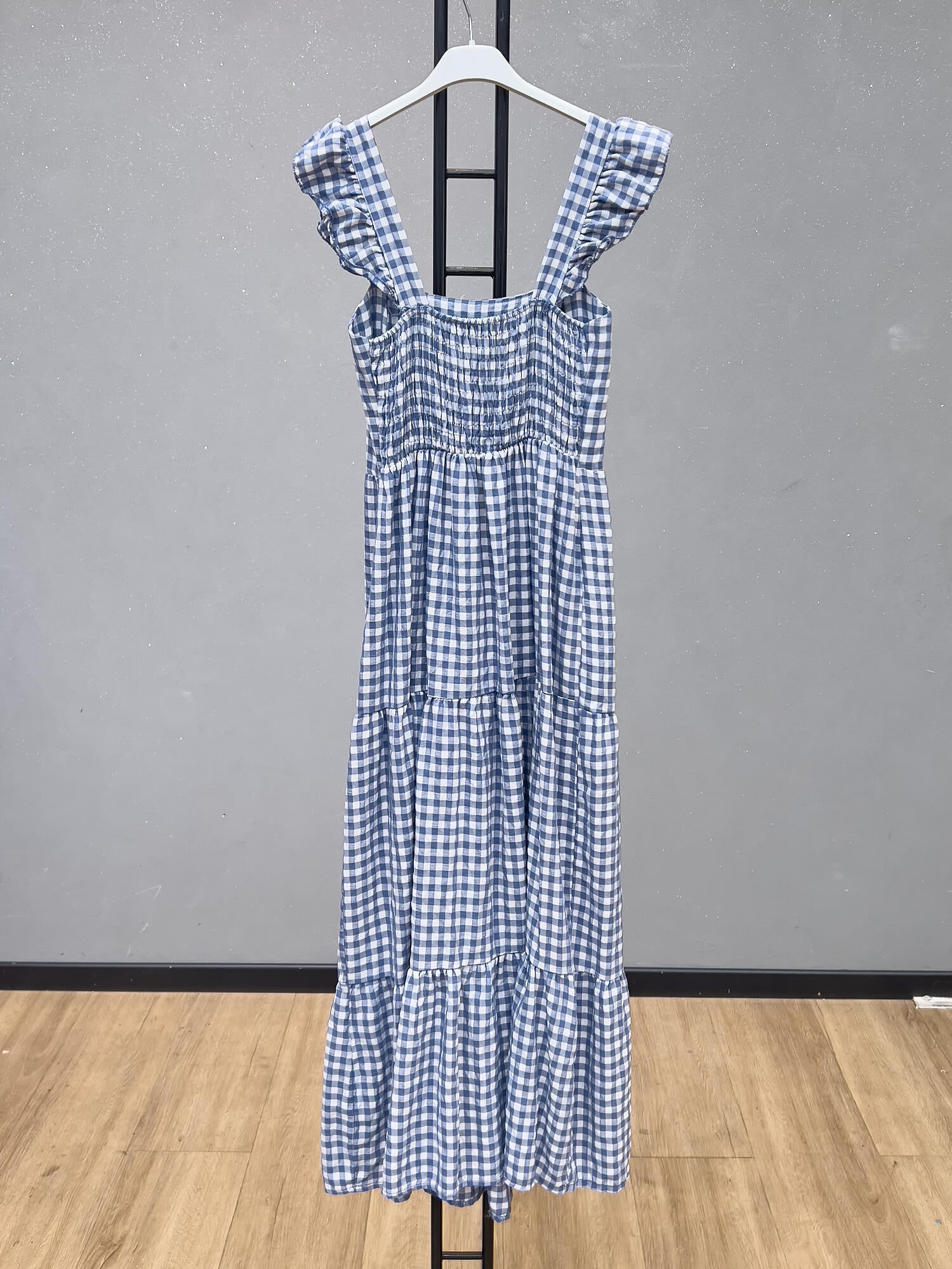 VLPDCDB Casual Plaid Dress Dark Blue