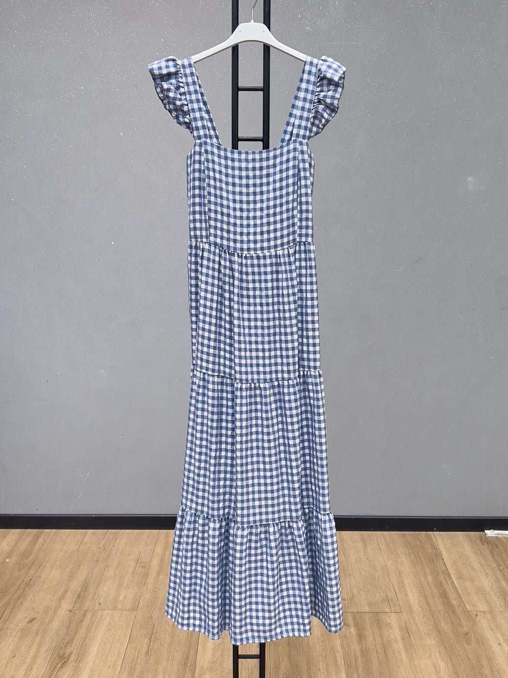 VLPDCDB Casual Plaid Dress Dark Blue