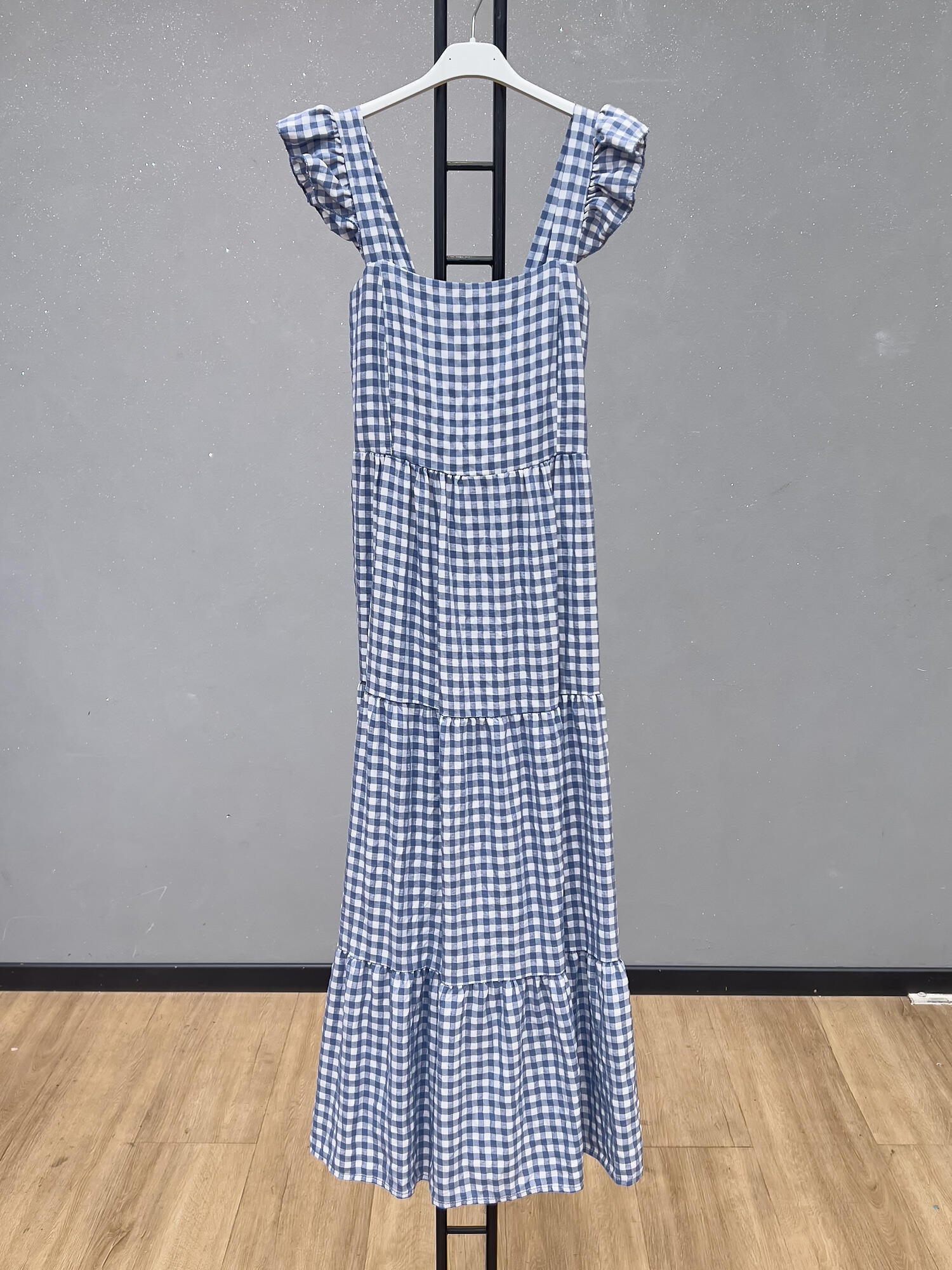 VLPDCDB Casual Plaid Dress Dark Blue