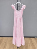 VLPDCBS Casual Plaid Dress Blush