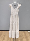 VLPDCEC Casual Plaid Dress Ecru
