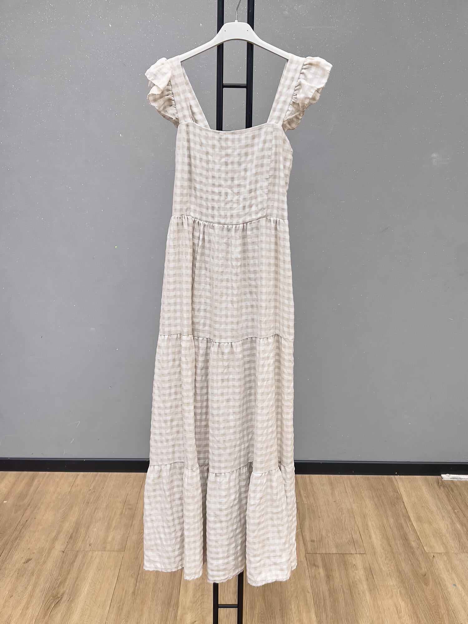 VLPDCEC Casual Plaid Dress Ecru