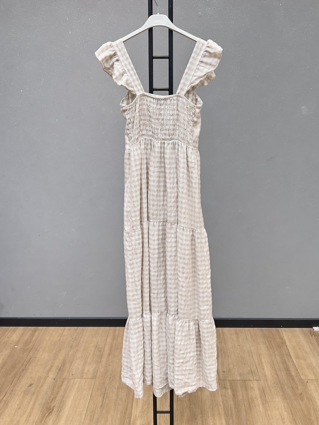VLPDCEC Casual Plaid Dress Ecru