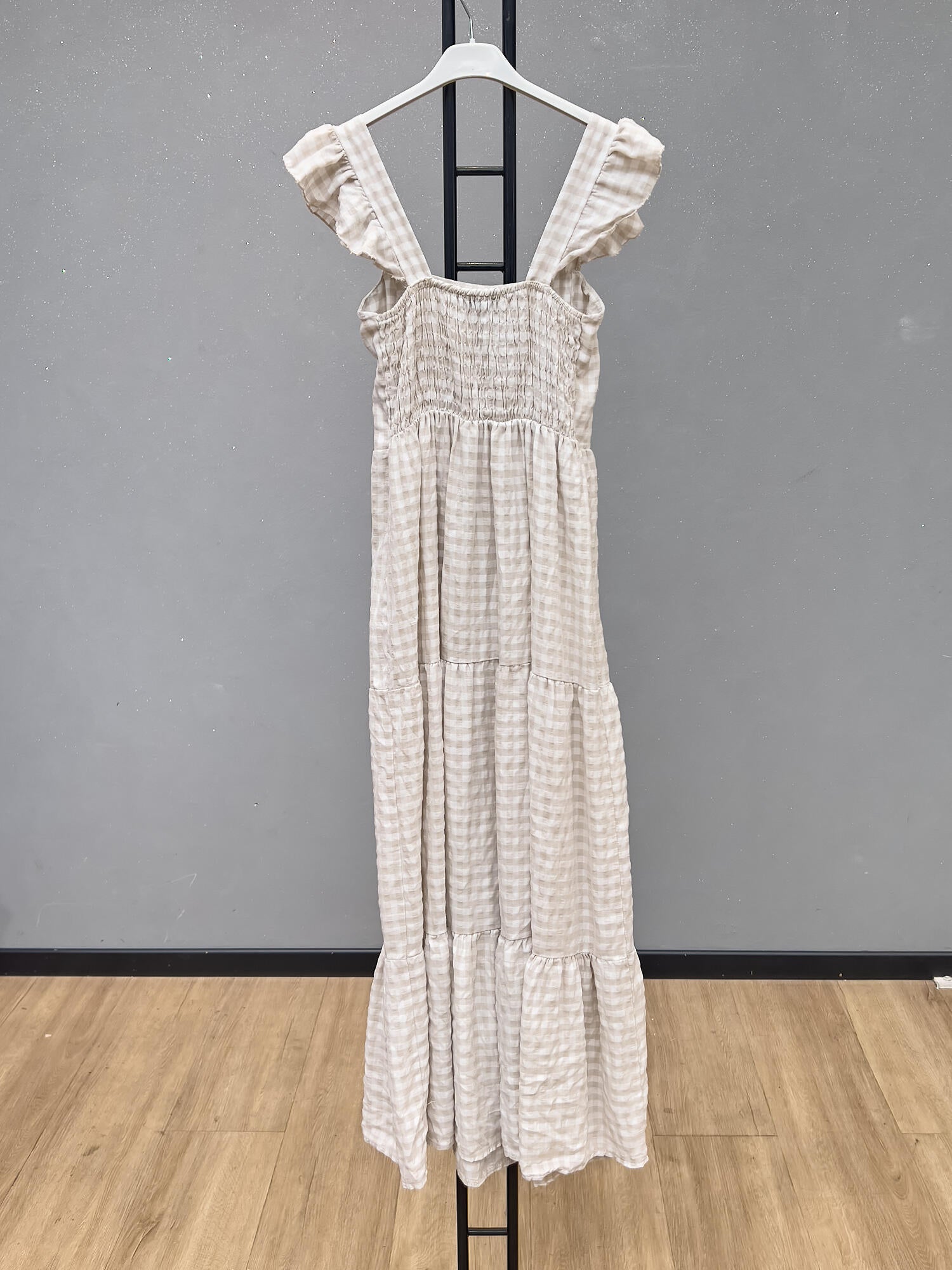 VLPDCEC Casual Plaid Dress Ecru