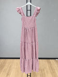 VLPDCOR Casual Plaid Dress Old Rose