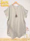 LSGNCBG Gauze Cotton Necklace Dress Beige