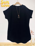 LSGNCBK Gauze Cotton Necklace Dress Black