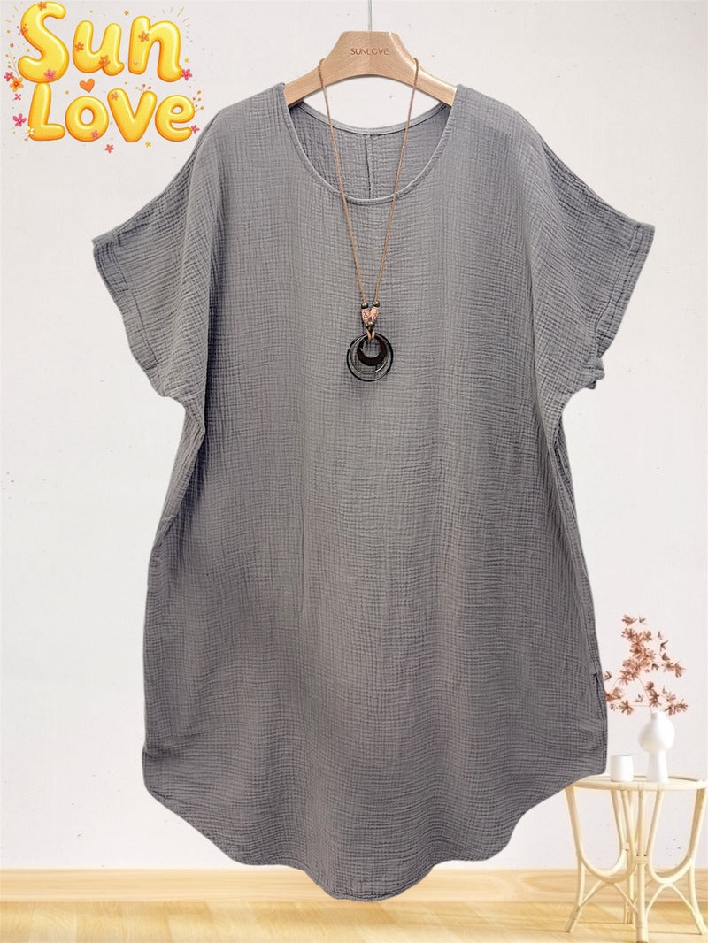 LSGNCTP Gauze Cotton Necklace Dress Taupe