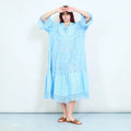 TDLRM Lace Ruffle Maxi Dress — Sky Blue