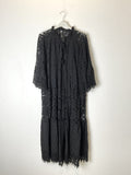 TDLRM Lace Ruffle Maxi Dress — Black