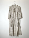 TDLRM Lace Ruffle Maxi Dress — Taupe