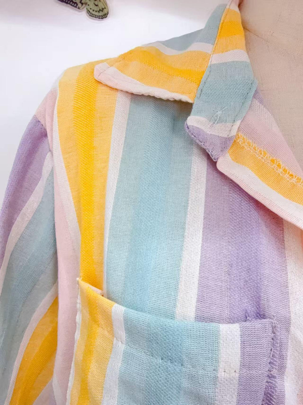 Loowie Striped Button-Up Dress in Lilac