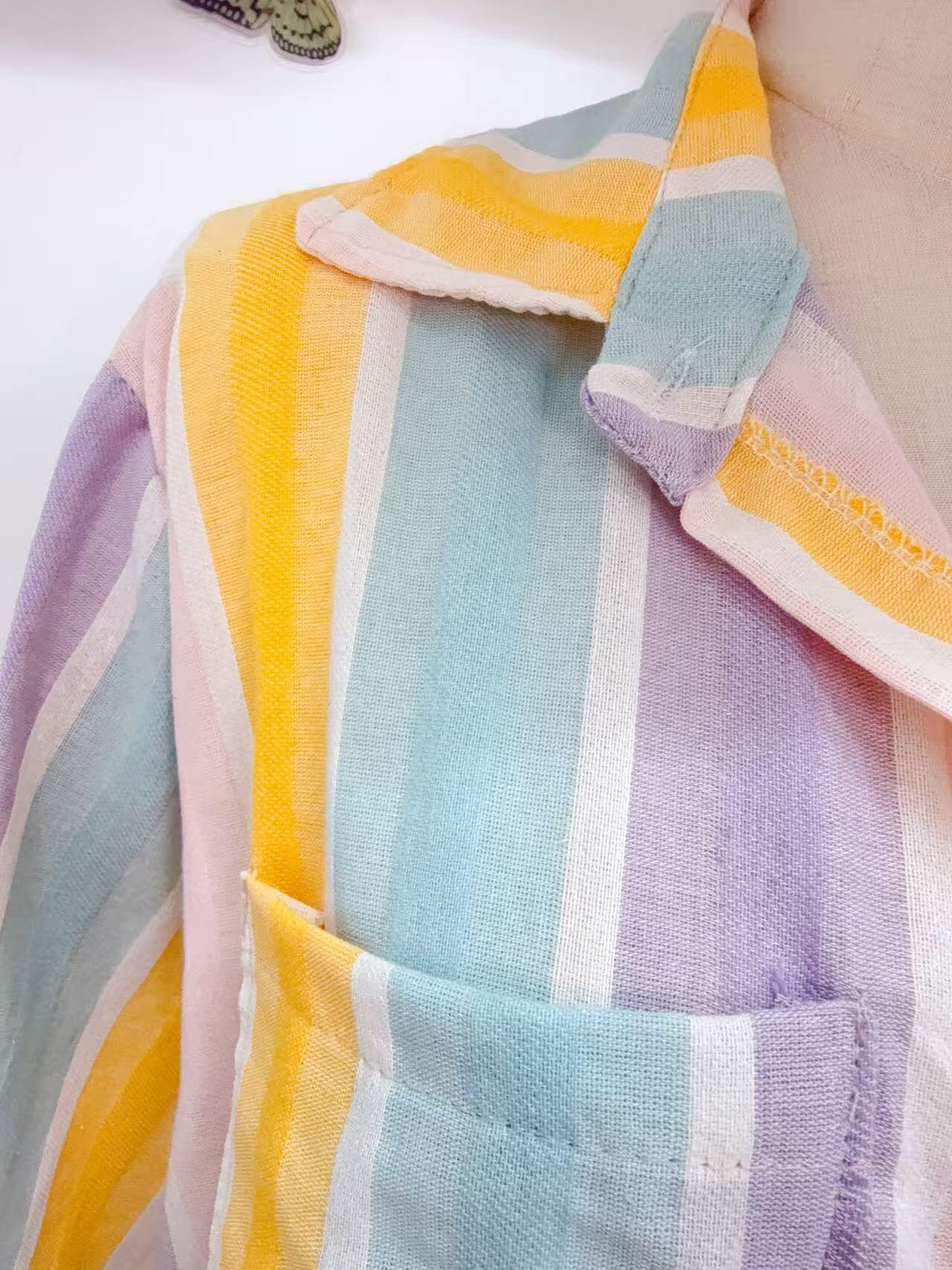 Loowie Striped Button-Up Dress in Lilac