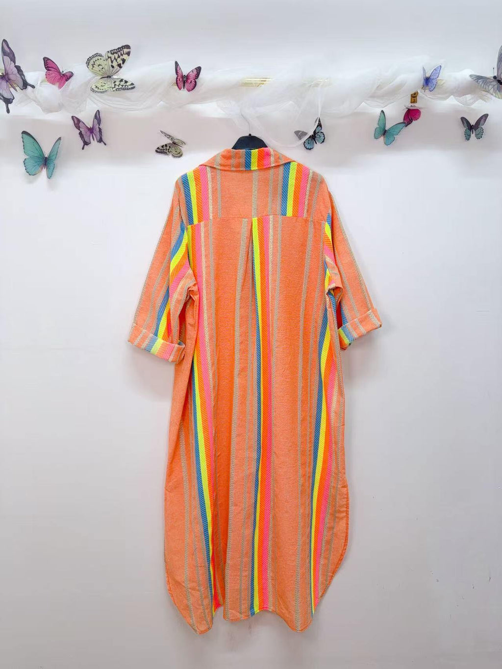 Loowie Button-Up Lurex Dress in Apricot