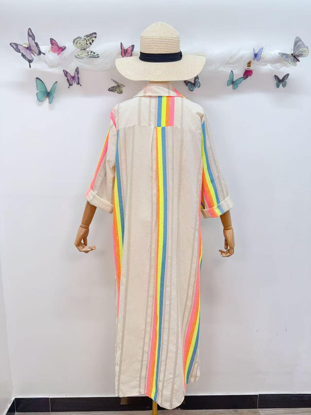 Loowie Button-Up Lurex Dress in Ecru