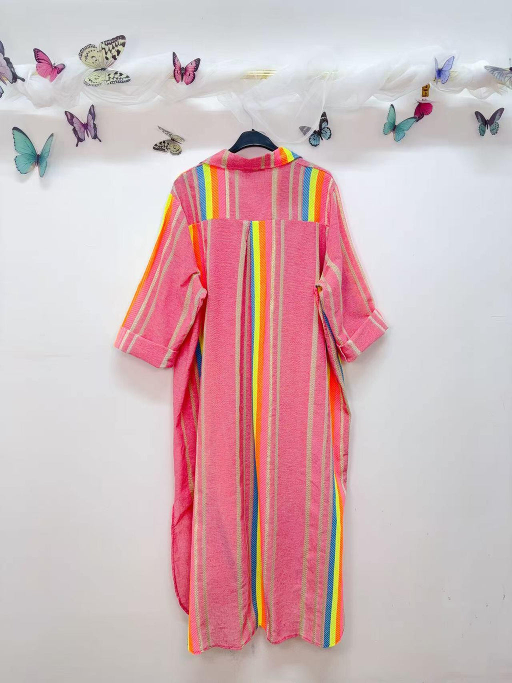 Loowie Button-Up Lurex Dress in Fuchsia