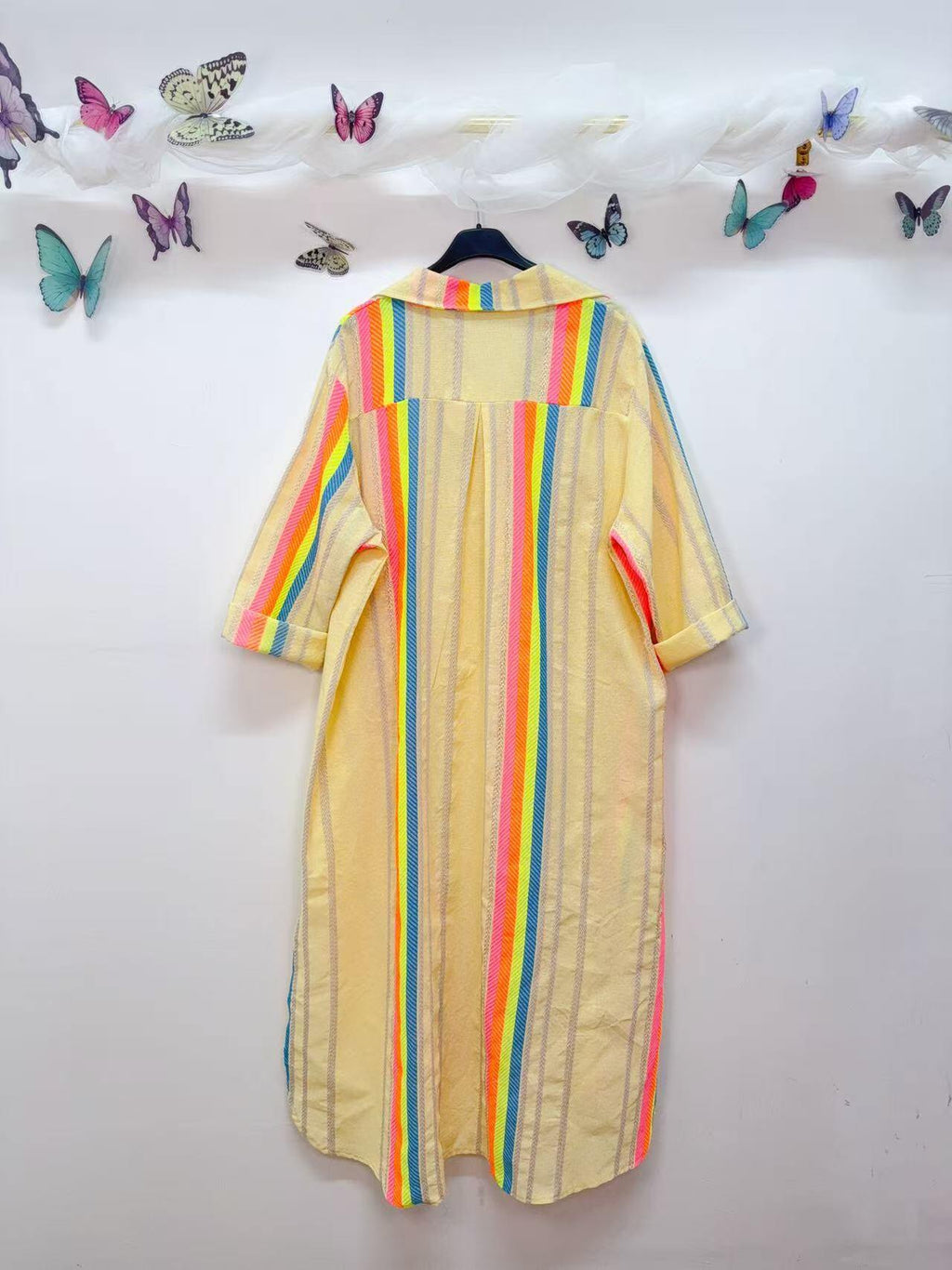 Loowie Button-Up Lurex Dress in Yellow