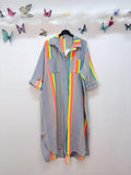 Loowie Button-Up Lurex Dress in Jeans