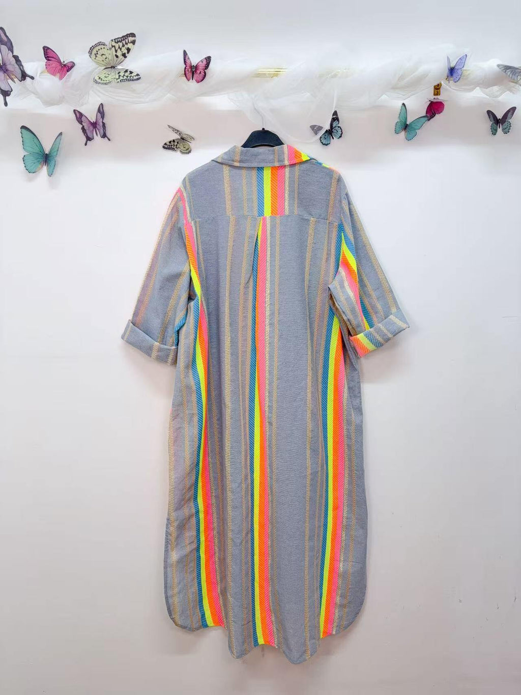 Loowie Button-Up Lurex Dress in Jeans