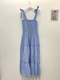 TDETM Eyelet Tiered Maxi Dress — Sky Blue