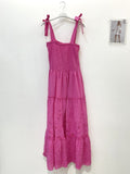 TDETM Eyelet Tiered Maxi Dress — Fuchsia