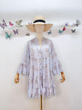 Loowie Buttoned Short Dress in Sky Blue