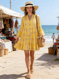 Loowie Buttoned Short Dress in Yellow