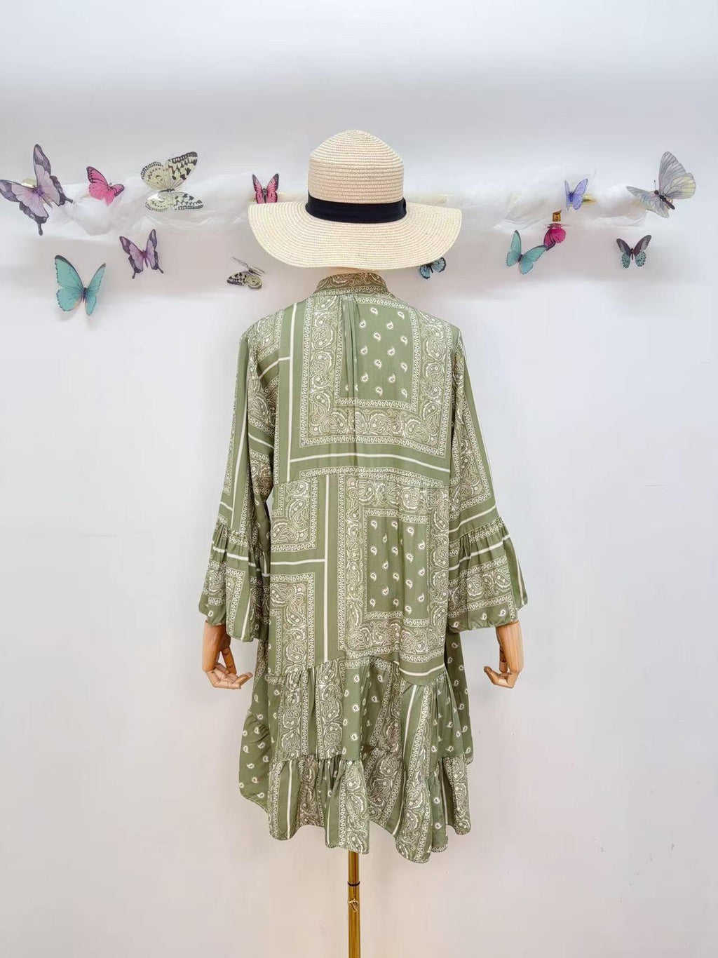 Loowie Buttoned Short Dress in Khaki