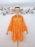 Loowie Buttoned Short Dress in Orange