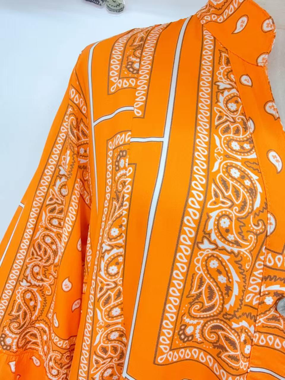Loowie Buttoned Short Dress in Orange