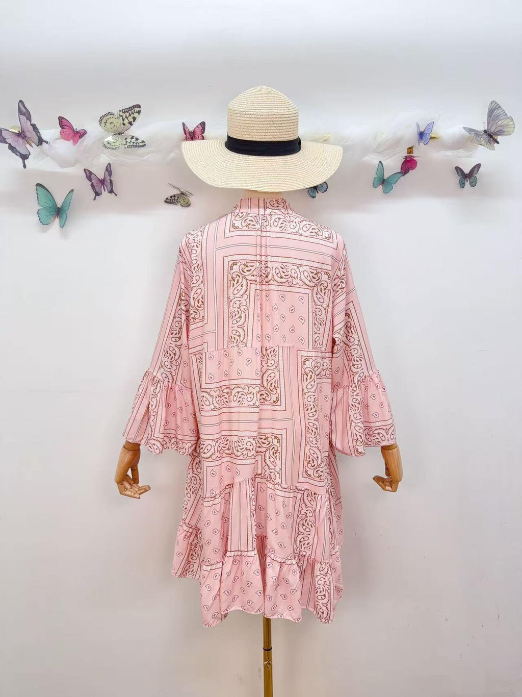 Loowie Buttoned Short Dress in Pink