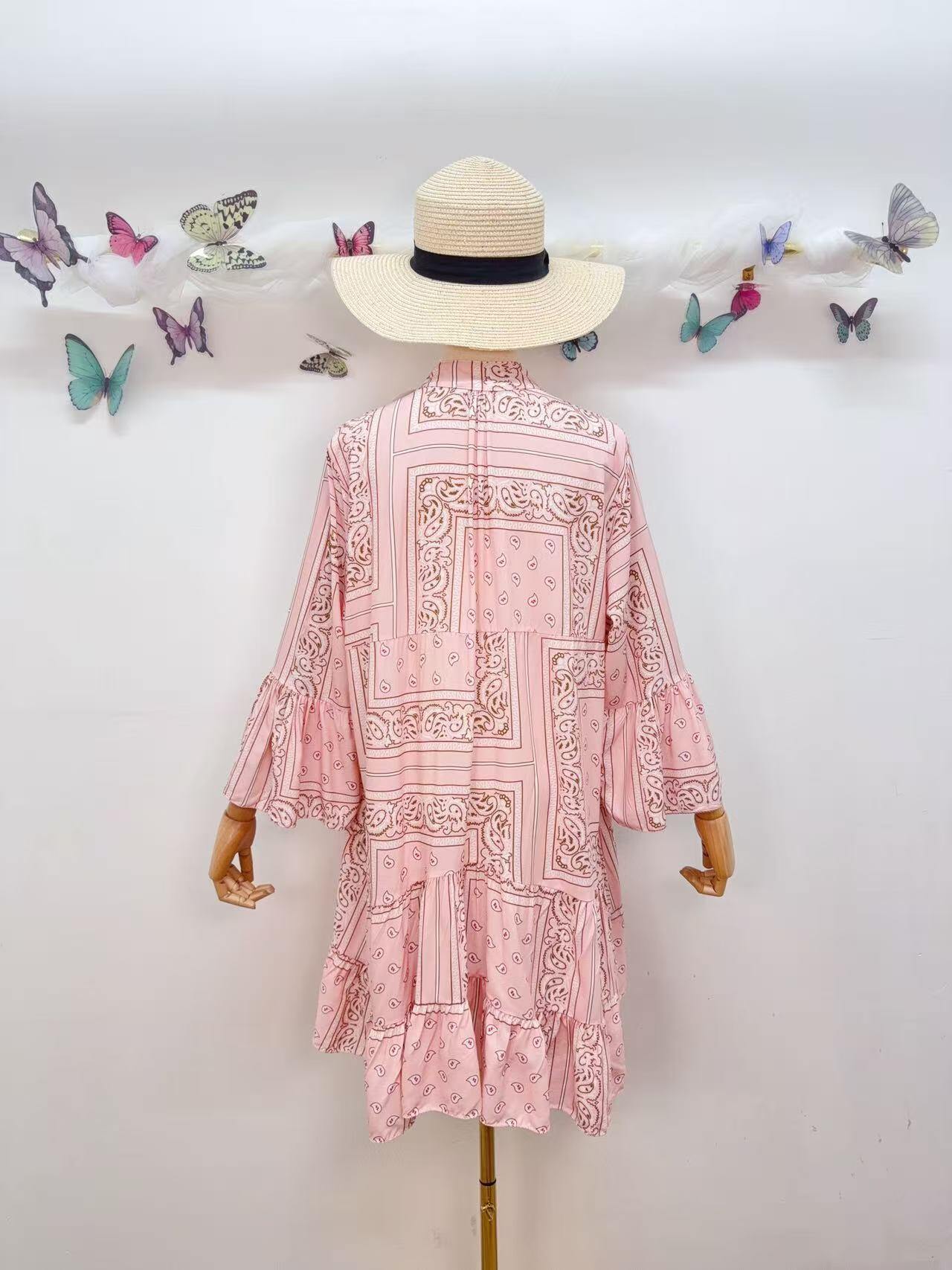 Loowie Buttoned Short Dress in Pink