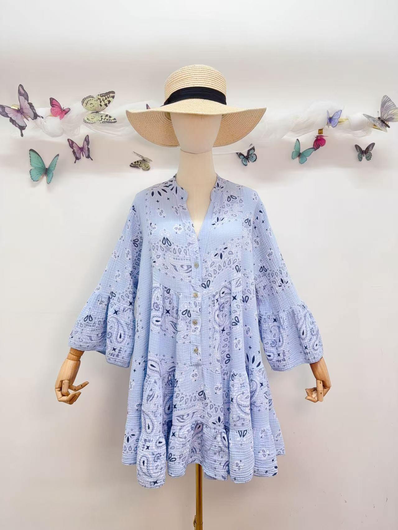 Loowie Short Dress in Sky Blue