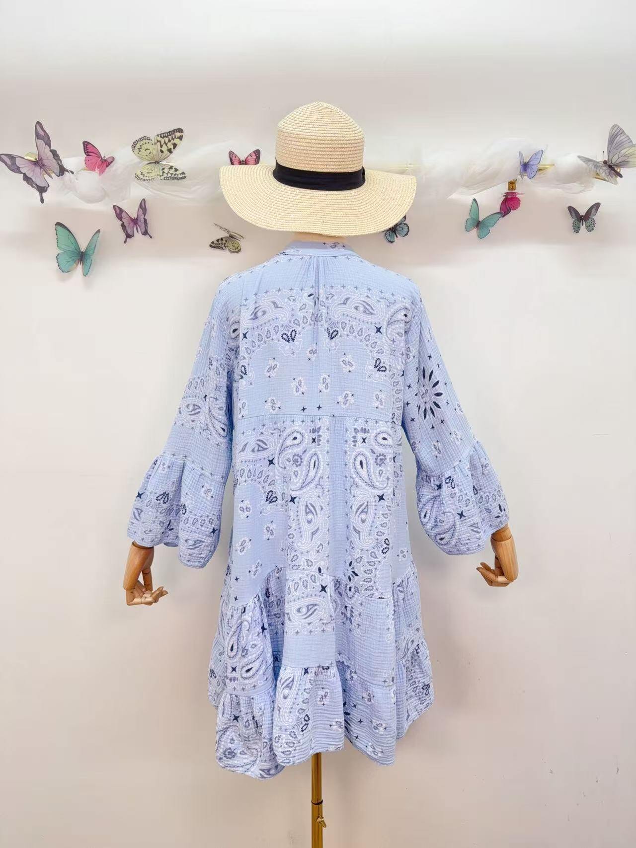 Loowie Short Dress in Sky Blue
