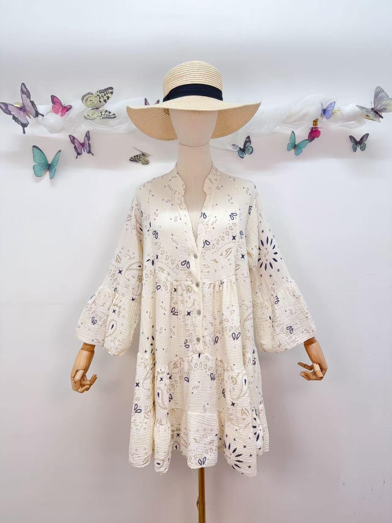 Loowie Short Dress in Cream