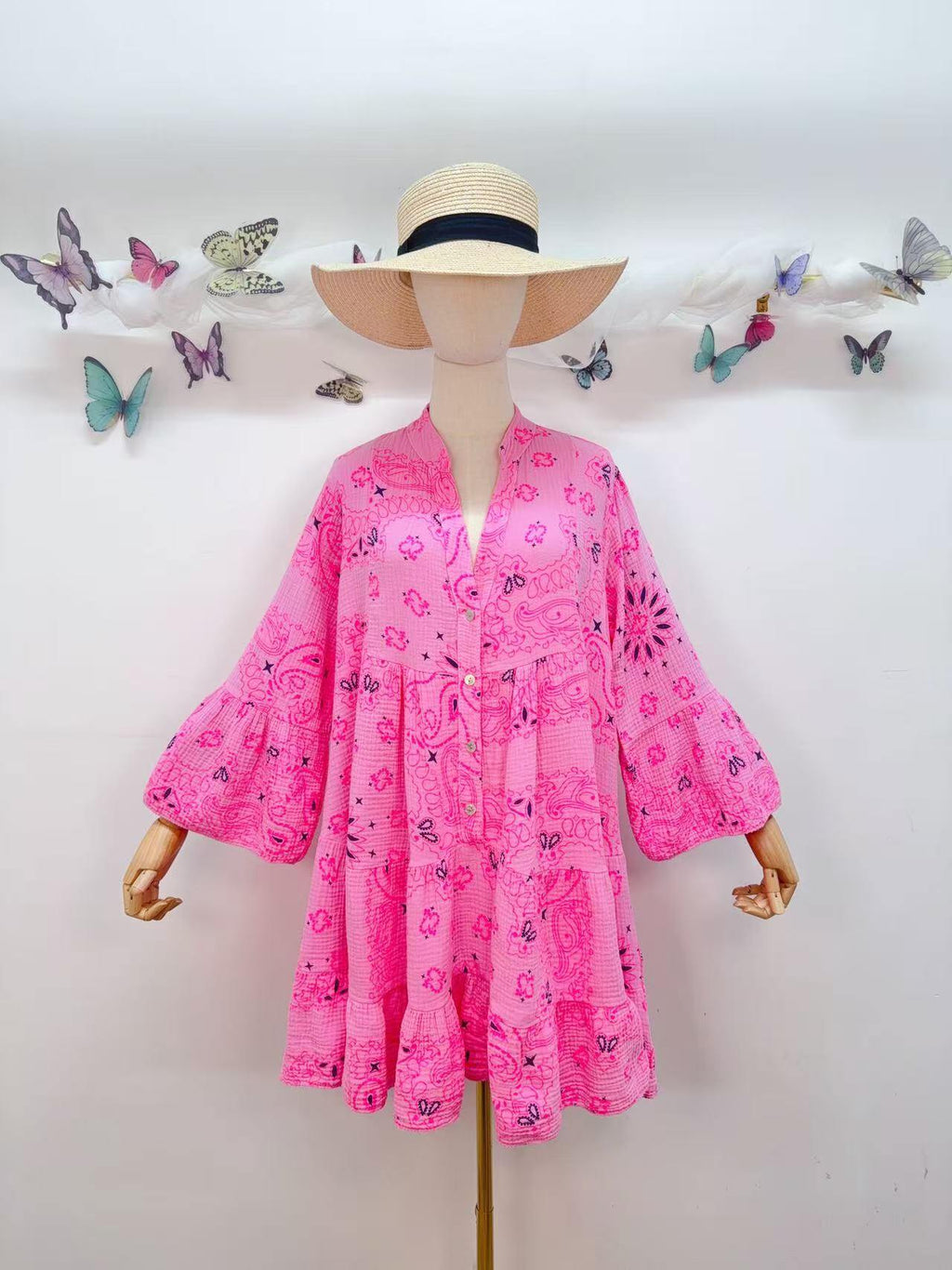 Loowie Short Dress in Pink Flash