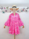 Loowie Short Dress in Pink Flash